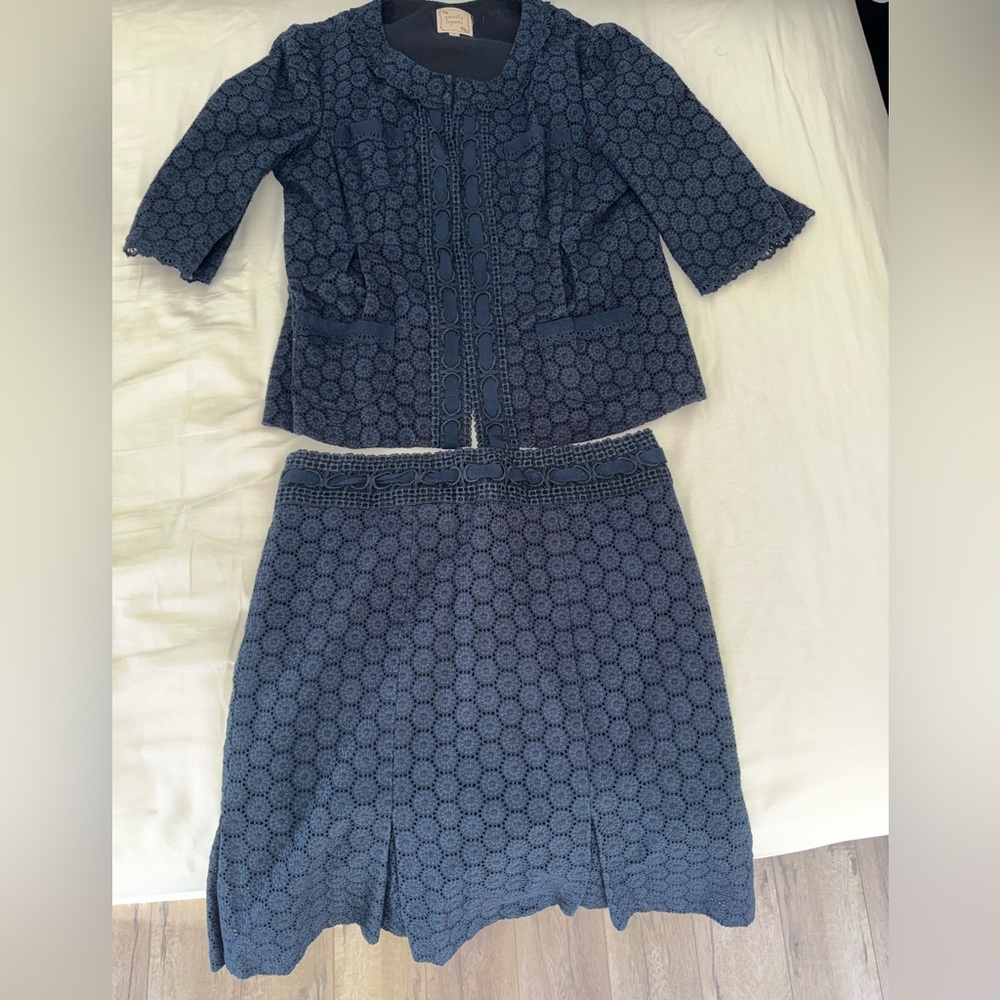 Nanette Lepore Dark Blue Lace Skirt Set